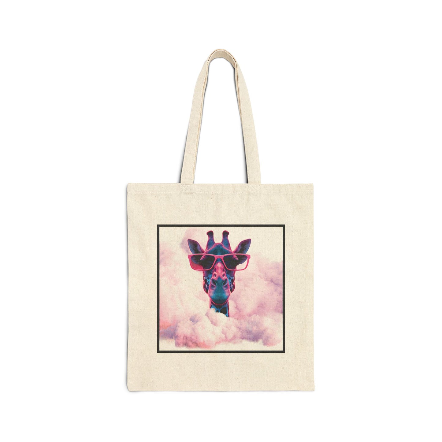 Retro Giraffe Cotton Canvas Tote Bag