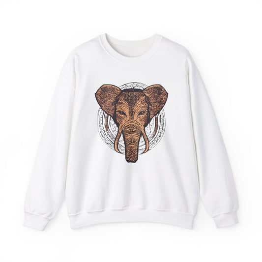 Elephant Spirit Unisex Heavy Blend™ Crewneck Sweatshirt - Cozy Bohemian Style for Nature Lovers