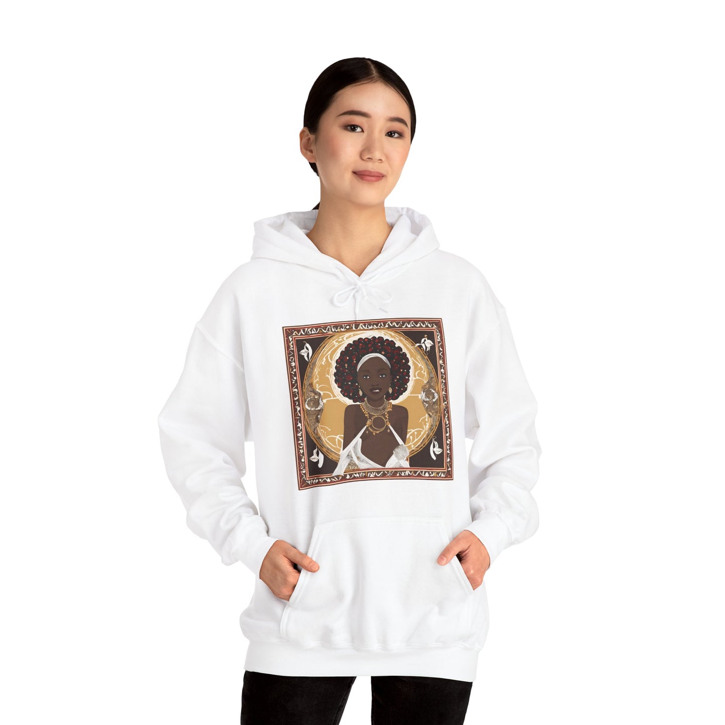 Cultural Unisex Hooded Sweatshirt with Artistic Design