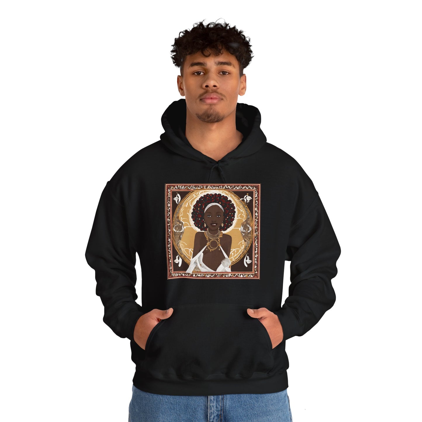 Cultural Unisex Hooded Sweatshirt with Artistic Design