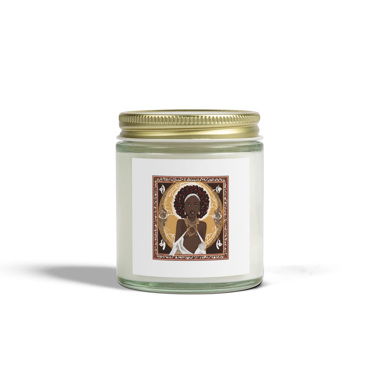 Artisan Scented Candle with Afrocentric Design - Coconut Apricot Wax