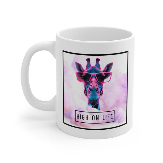 Giraffe High On Life White Mug