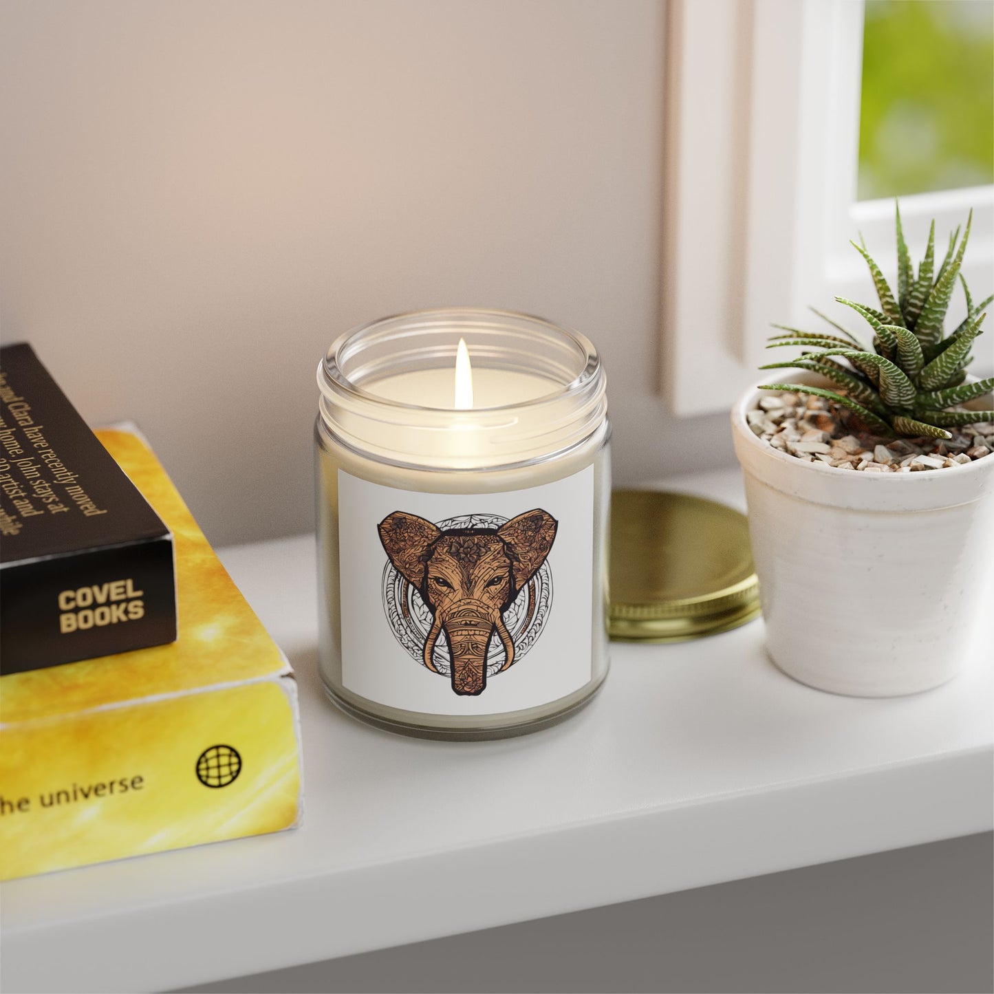 Elephant Design Scented Candles | Coconut Apricot Wax | Perfect for Relaxation and Home Decor