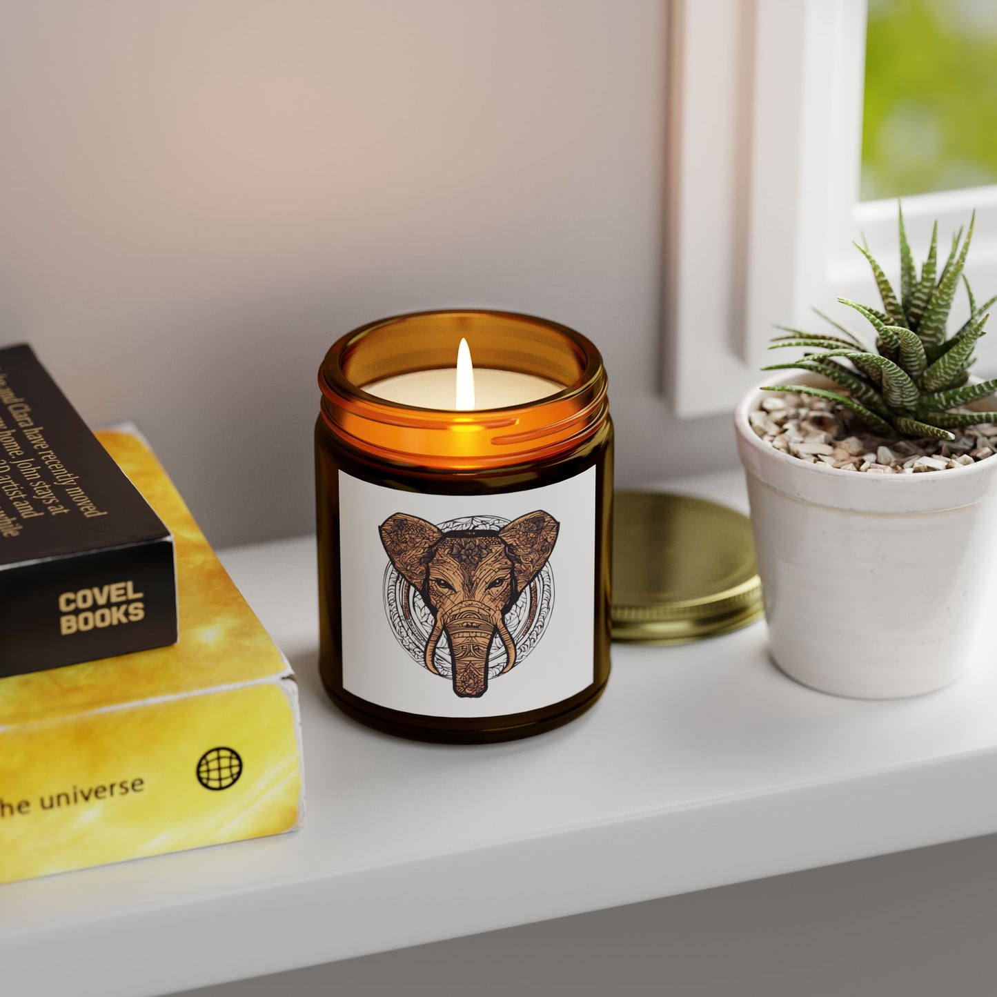 Elephant Design Scented Candles | Coconut Apricot Wax | Perfect for Relaxation and Home Decor