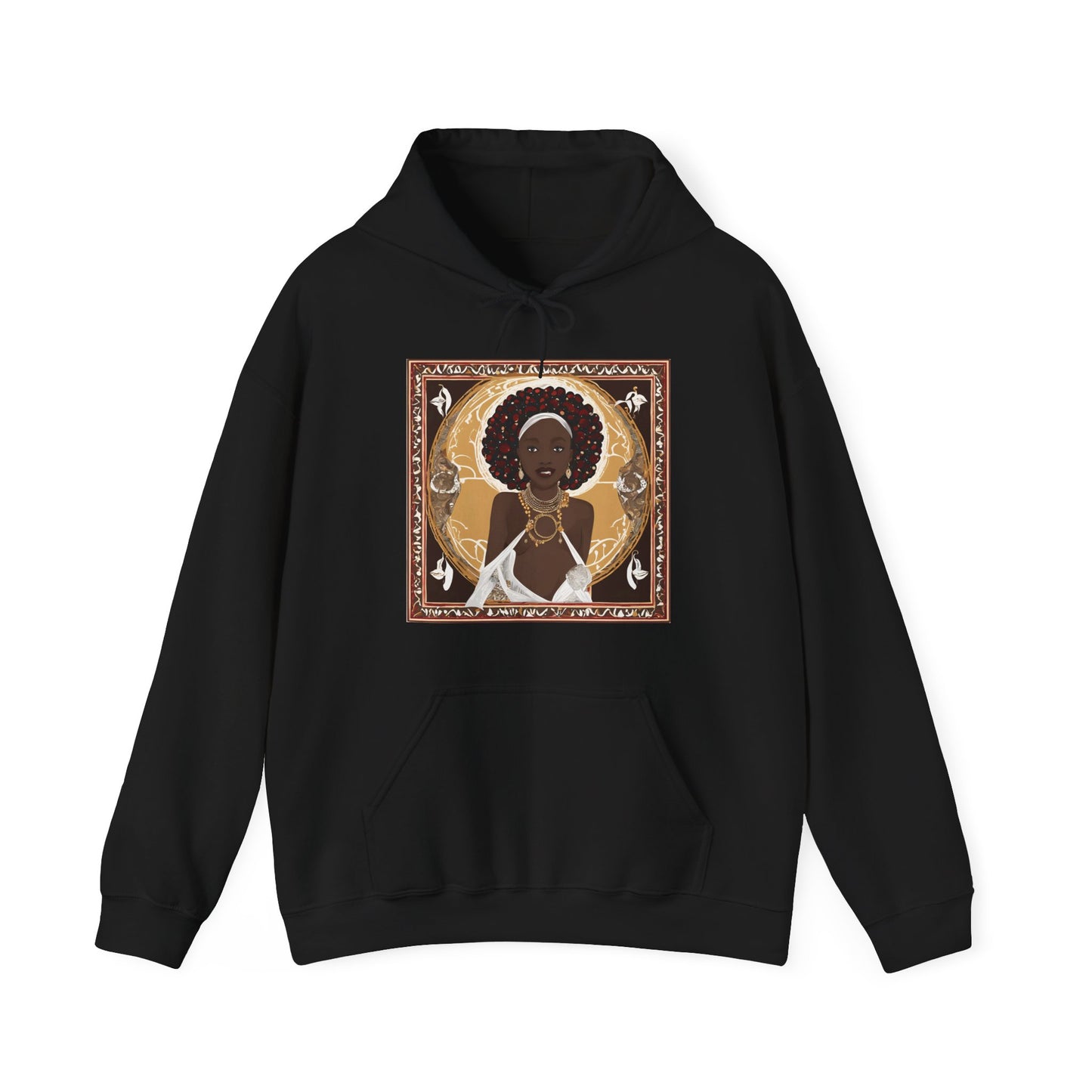 Cultural Unisex Hooded Sweatshirt with Artistic Design