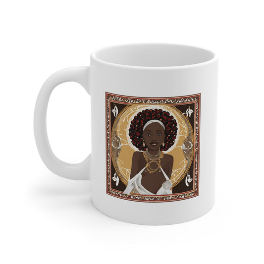 Cultural Artisan Mug - 11oz Coffee Cup Featuring Afrocentric Design