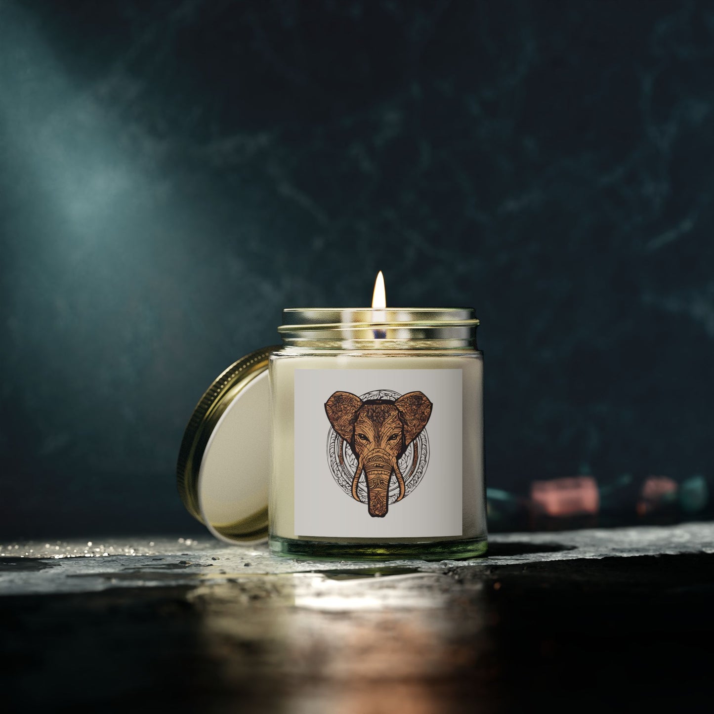 Elephant Design Scented Candles | Coconut Apricot Wax | Perfect for Relaxation and Home Decor