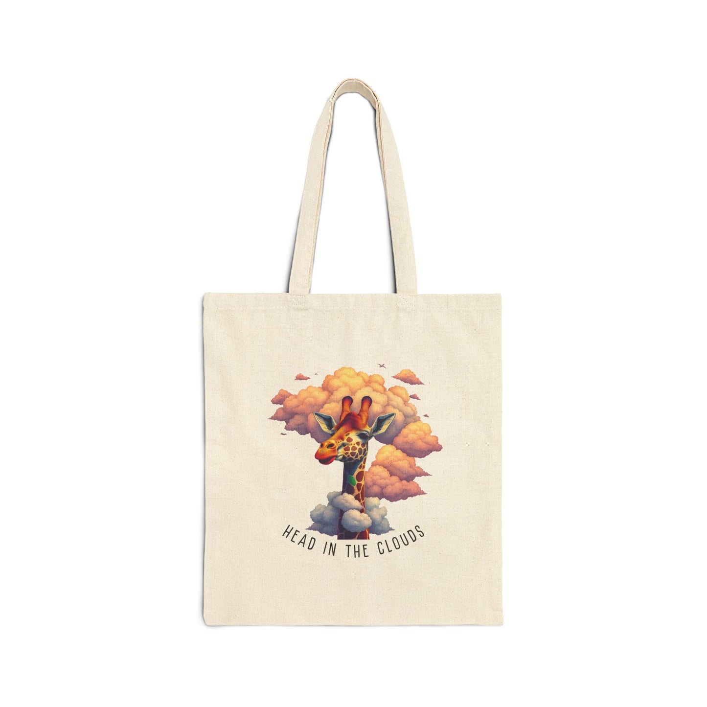 Head in the Clouds Cotton Canvas Tote Bag - Eco-Friendly, Inspirational Design