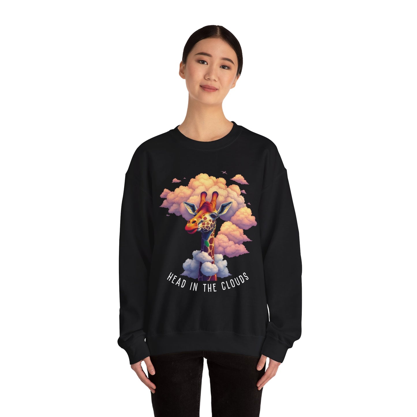 Head in the Clouds Giraffe Crewneck Sweatshirt - Unisex Heavy Blend™