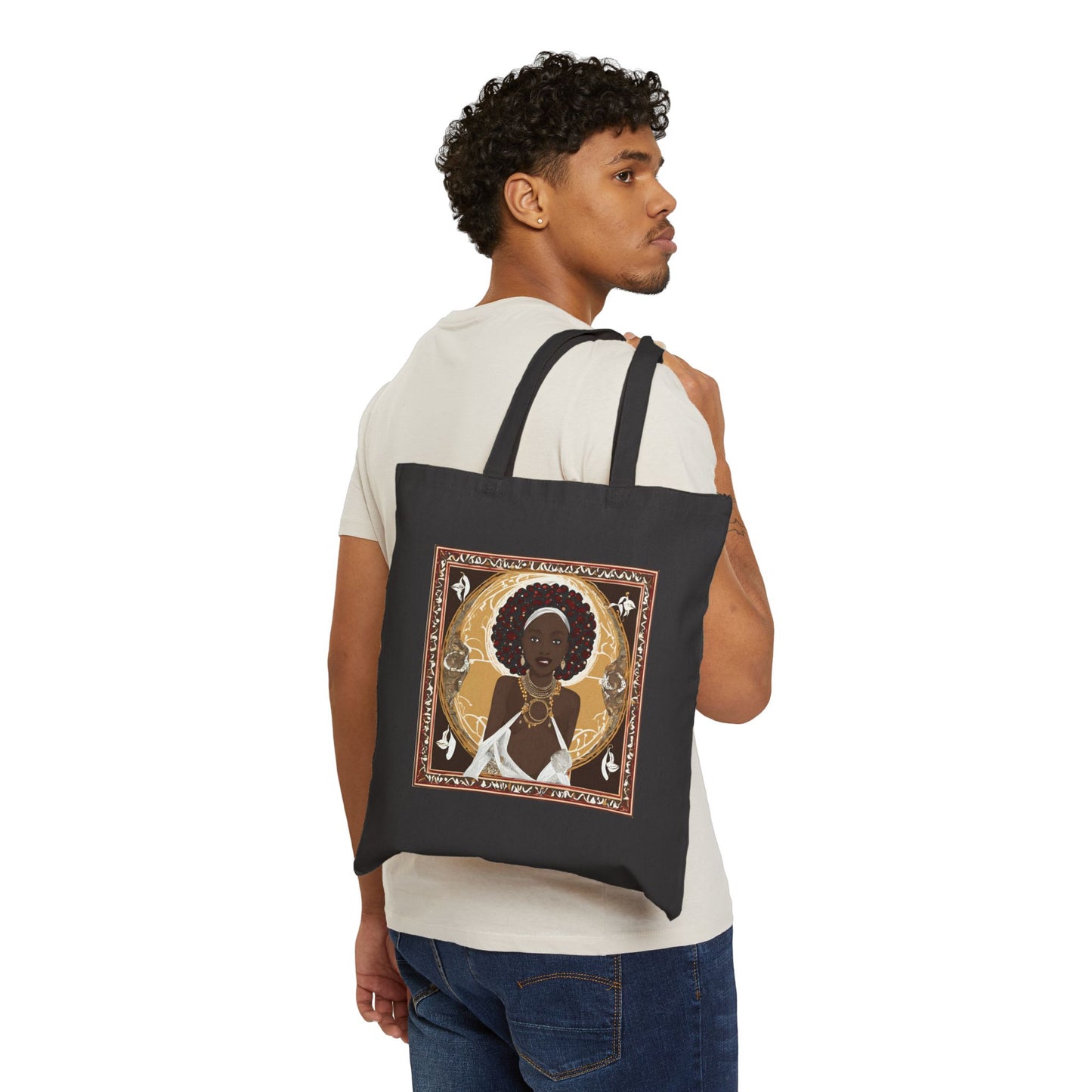 Cultural Art Cotton Canvas Tote Bag - Eco-Friendly Shopper