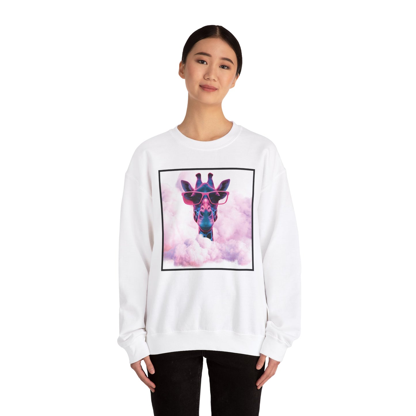 Retro Giraffe Unisex Heavy Blend™ Crewneck Sweatshirt